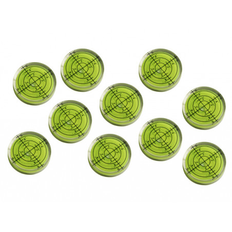 Conjunto de 10 viales de nivel de burbuja (32x7 mm, verde)