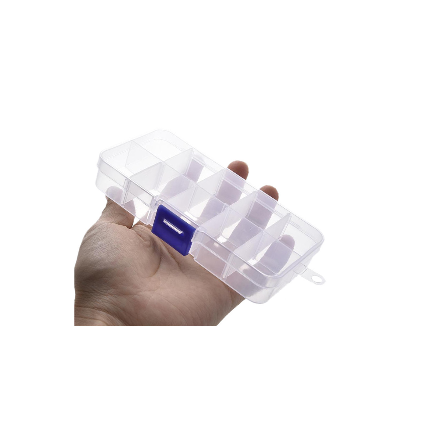 Ensemble de 10 boîtes d'assortiment en plastique (13x7x2,3 cm) - 1 Ensemble de 10 boîtes d'assortiment en plastique (13x7x2,3 cm) - 1