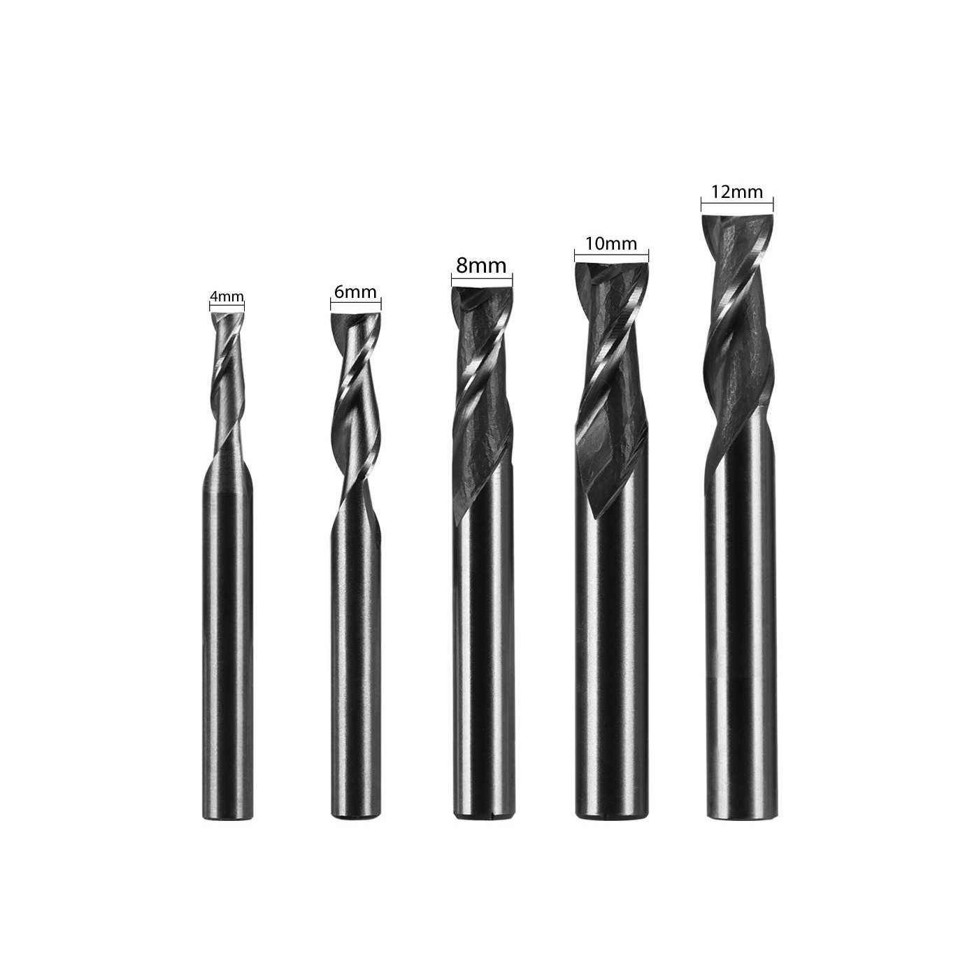Set di frese da 10 mm con 4 scanalature, fresa a codolo cilindrico con