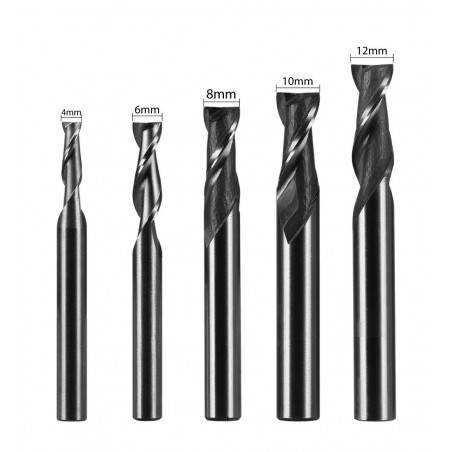 Makita 733004-4A - Punta Dritta In Carburo, Taglio A Raggio 5/8'' (15,88mm), 2 Scanalature, Codolo 1/4'' (6,35mm) Per Trapano
