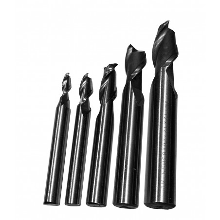 Set HSS-Fräsen, 2 Schneiden (5 Stück) Set HSS-Fräsen, 2 Schneiden (5 Stück)
