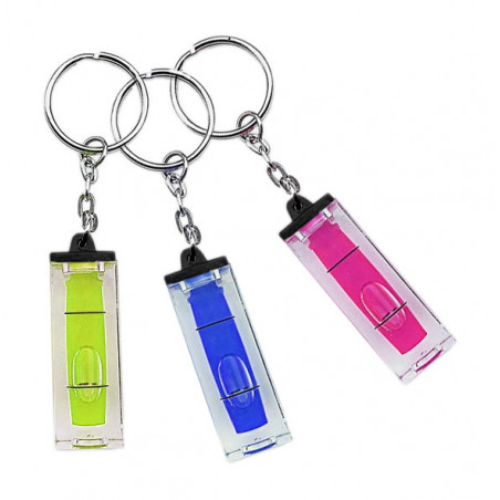 Set of 20 key chains with bubble level (purple)