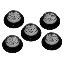 Set of 5 round levels with screw holes (black)