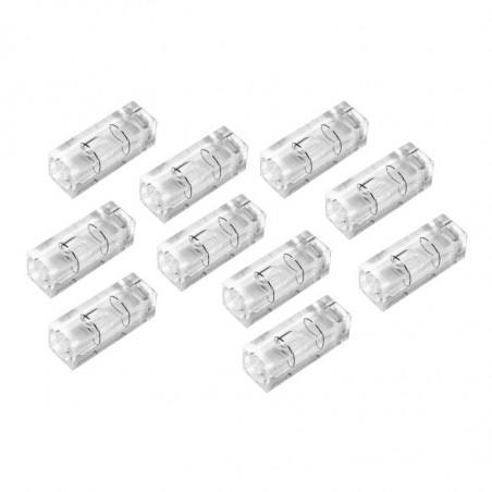 Set van 10 libellen voor waterpas, 10x10x29 mm, transparant