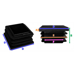 Plastic chair leg cap (square, 8.5-12 mm, black)