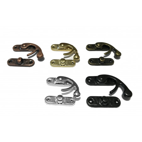 Set of 30 metal box locks (size 3, bronze)