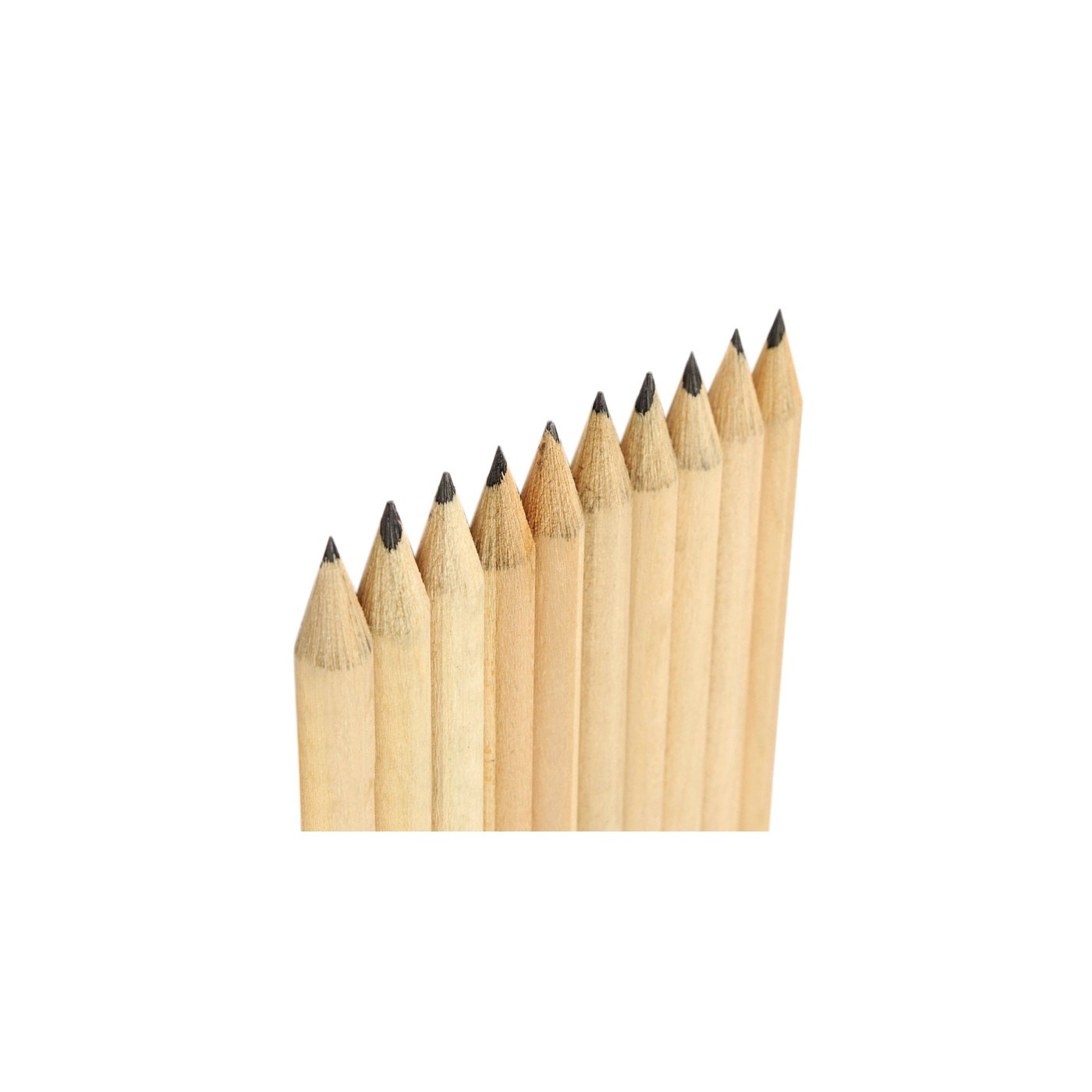 Set of 50 pencils (19 cm length, type 4, with eraser)