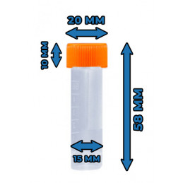 Set van 100 reageerbuisjes (5 ml, polypropyleen, met schroefdop)  - 2