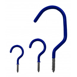 Set of 25 screw hooks (size 2, blue)