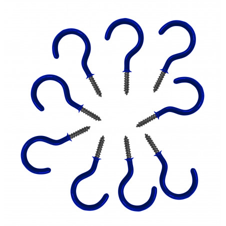 Set of 25 screw hooks (size 2, blue)