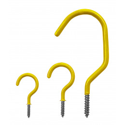 Set of 25 screw hooks (size 2, yellow)