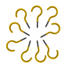 Set of 25 screw hooks (size 2, yellow)