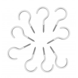 Set of 63 screw hooks (size 1, white)