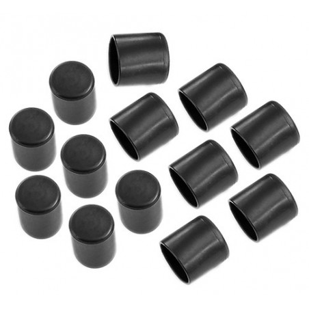 Set von 32 flexible Stuhlbeinkappen (Außenkappe, rund, 25 mm, schwarz
