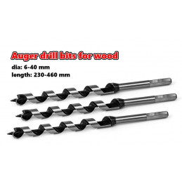 Set of 3 auger drill bits for wood, 20x230 mm