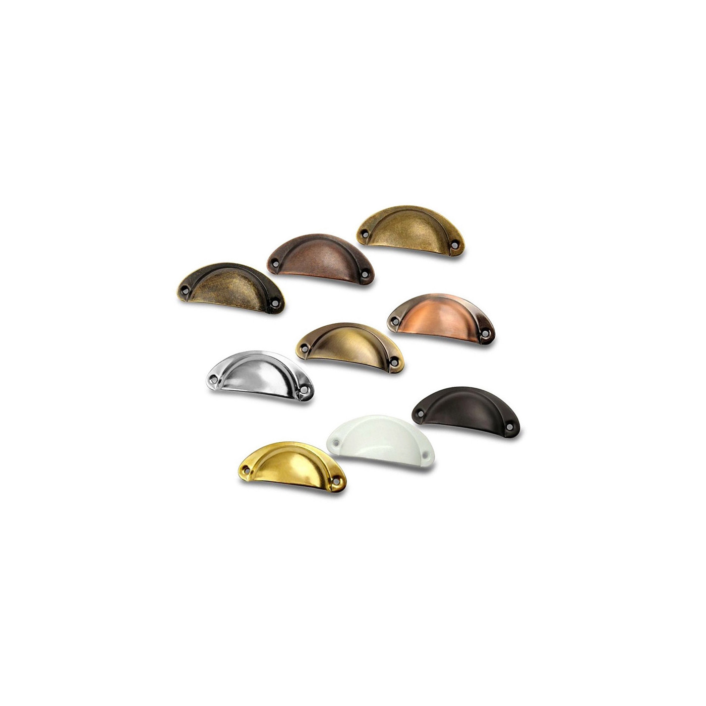 Set of 8 shell shaped handles for furniture: color 9