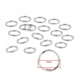 Set of 180 key rings (16 mm, nickel plated)