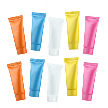 Conjunto de 50 tubos cosméticos reutilizáveis (5 ml, cores