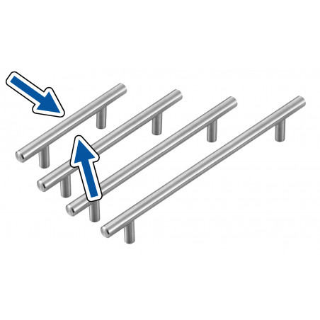 Set van 4 hoge kwaliteit massief stalen handgrepen (maat 1: