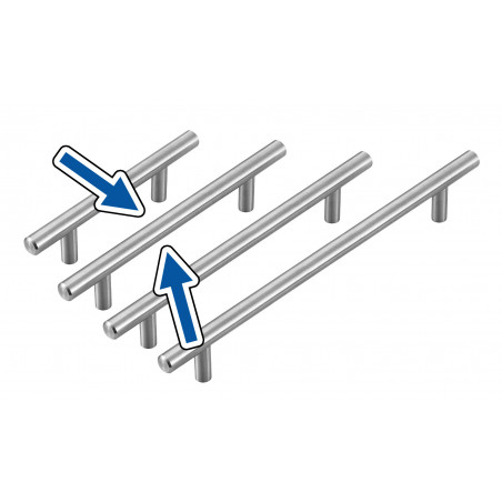 Set of 4 high quality solid steel handles (size 2: 128/200 mm) - 1 Set of 4 high quality solid steel handles (size 2: 128/200 mm) - 1