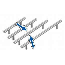 Set von 4 hochwertigen Massivstahlgriffen (Größe 3: 160/250 mm)