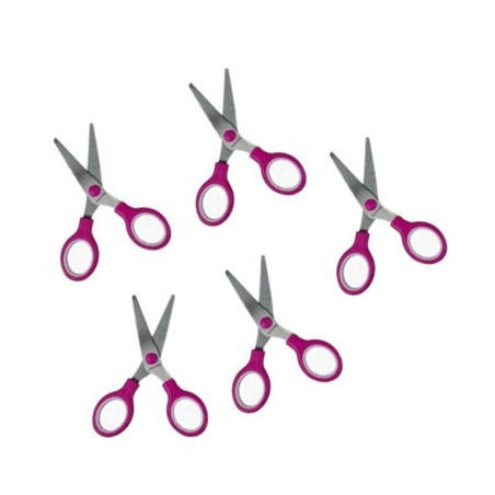 Lot de 5 ciseaux pour enfants (rose)