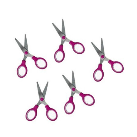 Set of 5 scissors for kids (pink)