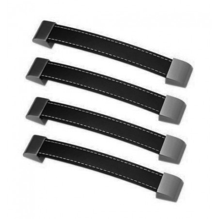 Set of 4 leather handles (192 mm, black) Set of 4 leather handles (192 mm, black)