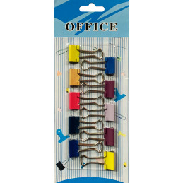 Conjunto de 10 clips de papel (19 mm, multicolor) en blister