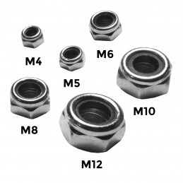 Set of 200 pieces self-locking nuts (M4-M12)