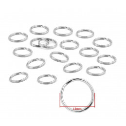 Set of 180 key rings (12 mm, nickel plated)