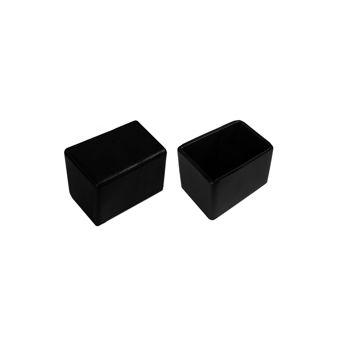 Set Van 32 Flexibele Stoelpootdoppen omdop Rechthoek 25x45 Mm Zwart