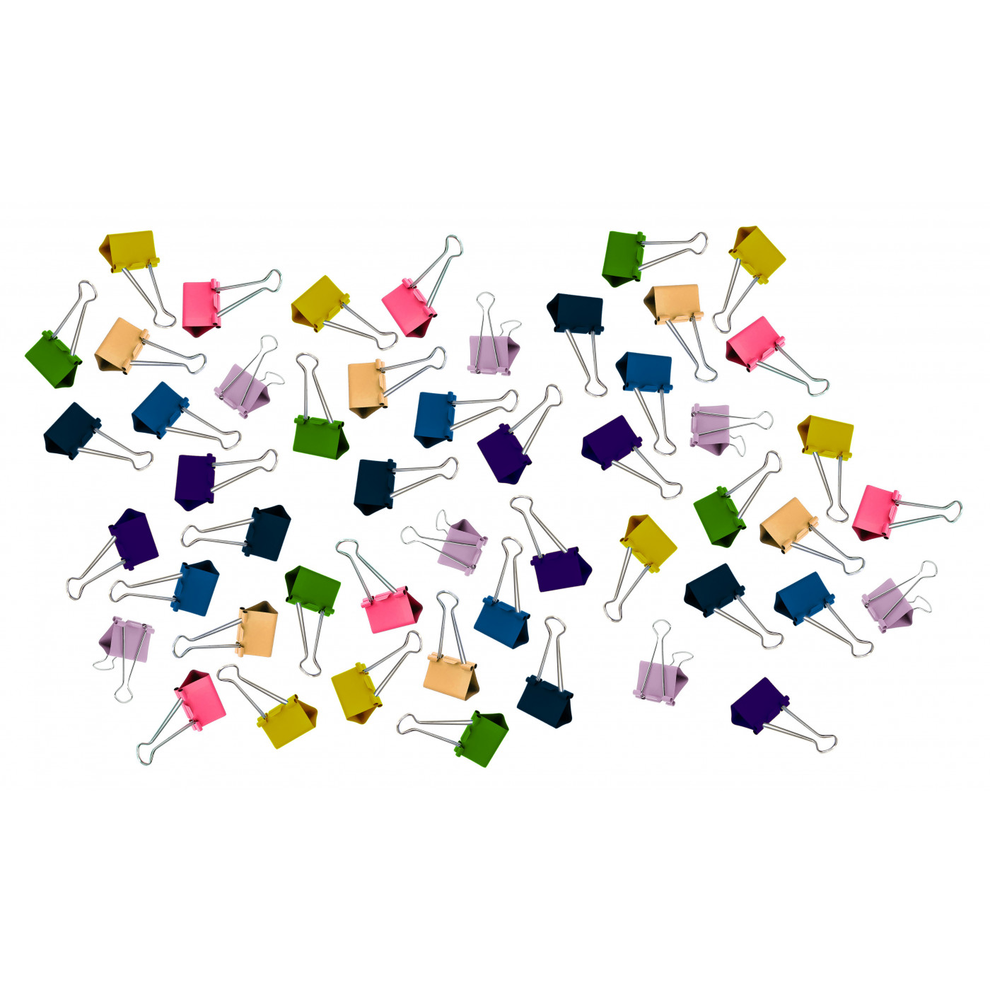 Set von 50 Büroklammern (19 mm, mehrfarbig) in 5