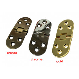 Set of 4 sturdy metal hinges (30x78 mm, 180 degrees, chrome)