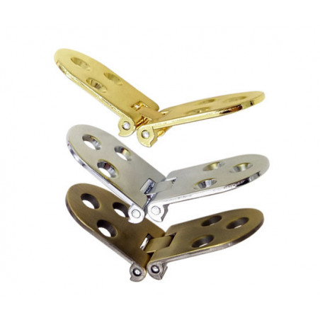 Set of 4 sturdy metal hinges (30x78 mm, 180 degrees, chrome)