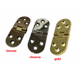 Set of 4 sturdy metal hinges (30x78 mm, 180 degrees, bronze)