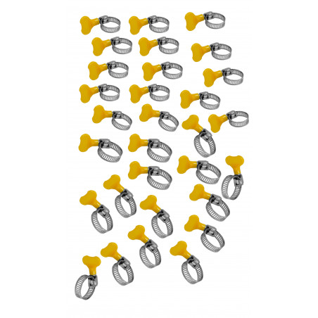 Set von 30 Schlauchschellen mit Flügelmuttern (für 13-23 und Set von 30 Schlauchschellen mit Flügelmuttern (für 13-23 und