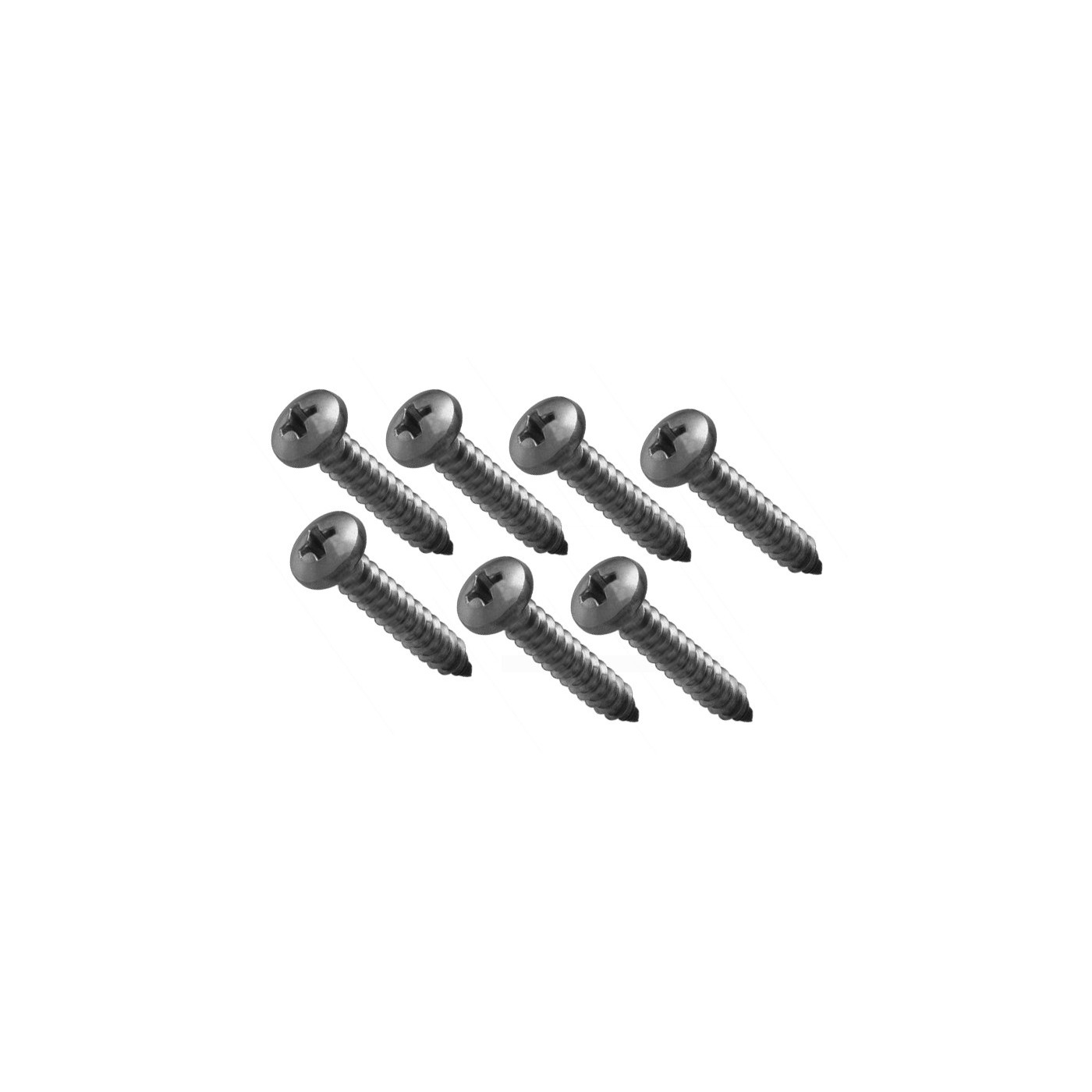 Conjunto de 7 parafusos de cabeça redonda (4,0x18 mm, cor prata)