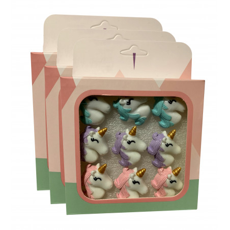Sæt med 27 søde thumbtacks i æsker (model: unicorn1)