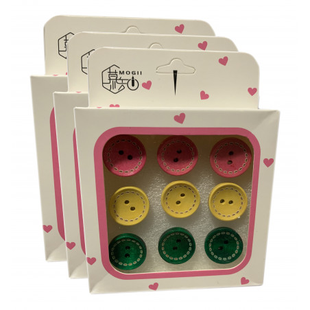 Conjunto de 27 chinchetas lindas en cajas (modelo: botones