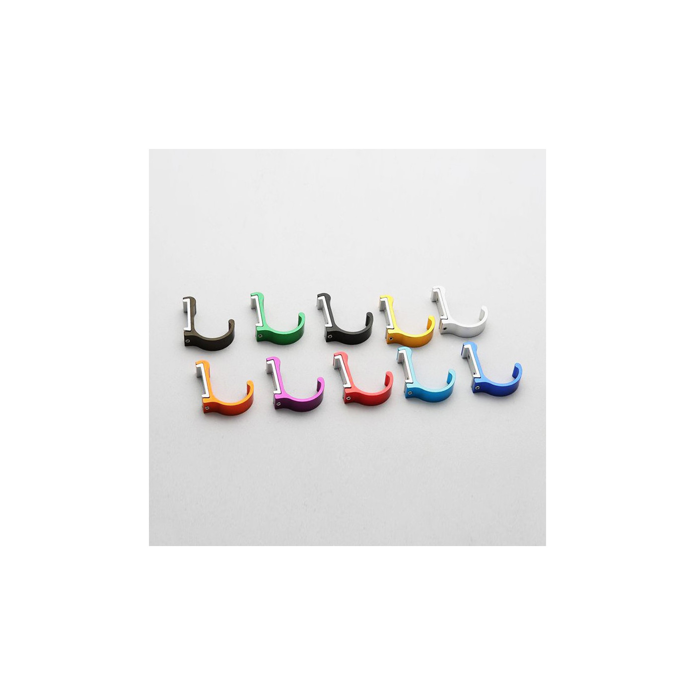 Set von 10 Aluminium-Kleiderhaken / Garderoben (gebogen, hellblau) - 1 Set von 10 Aluminium-Kleiderhaken / Garderoben (gebogen, hellblau) - 1