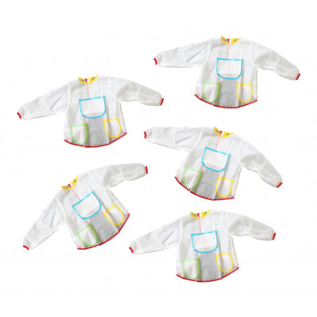 Set of 5 aprons for kids (suitable for ages 3-6 years)