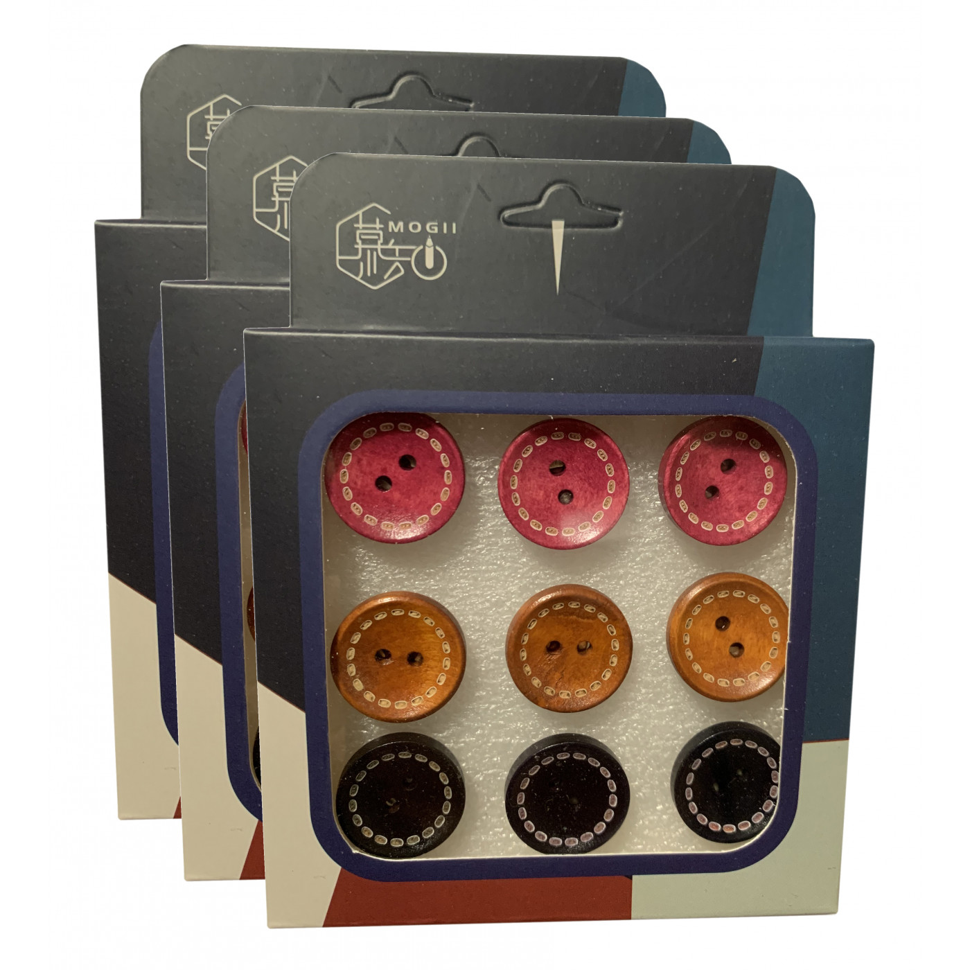Conjunto de 27 tachinhas fofas em caixas (modelo: botões, rosa