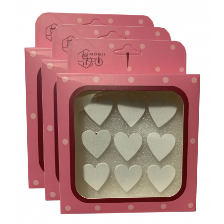 Set of 27 cute thumbtacks in a box (model: hearts, white Set of 27 cute thumbtacks in a box (model: hearts, white