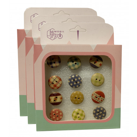 Set van 36 leuke punaises in doosjes (model: kleine knoopjes)