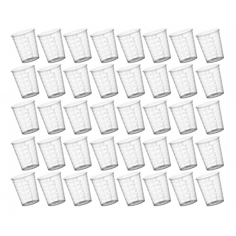 Set von 40 Plastikmessbechern (30 ml, PP-Material, für häufigen Gebrauch) - 1 Set von 40 Plastikmessbechern (30 ml, PP-Material, für häufigen Gebrauch) - 1