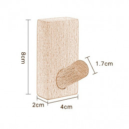 Set di 4 robusti ganci appendiabiti per giacche e borse (noce
