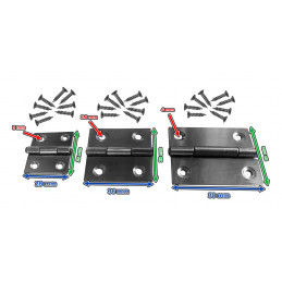 Conjunto de 6 dobradiças de aço inoxidável (tamanho 3: 38x50 mm)