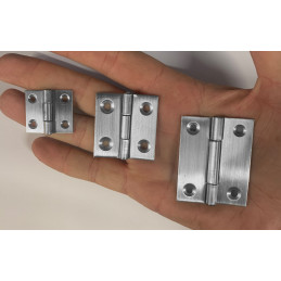 Set of 6 stainless steel hinges (size 1: 28x25 mm)