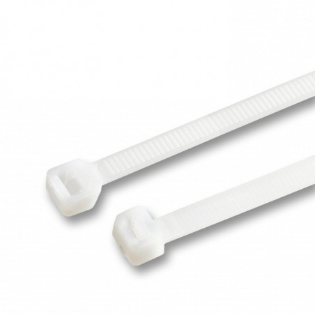 Lot de 200 attaches fortes, 4,8x370 mm (blanc, extra long)